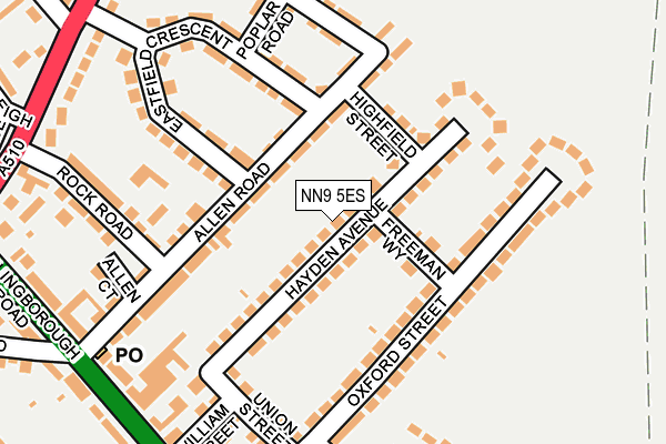 NN9 5ES map - OS OpenMap – Local (Ordnance Survey)
