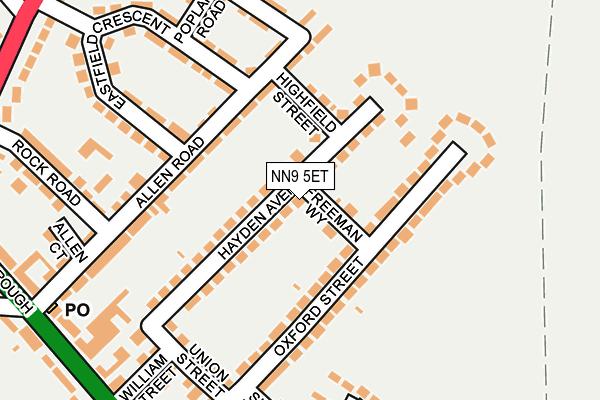 NN9 5ET map - OS OpenMap – Local (Ordnance Survey)
