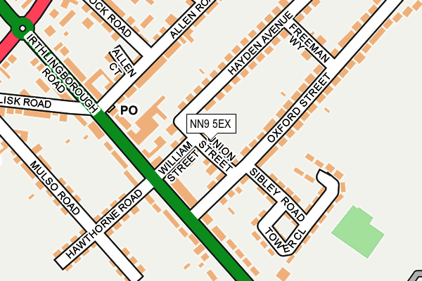 NN9 5EX map - OS OpenMap – Local (Ordnance Survey)