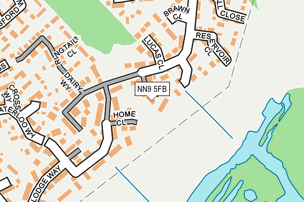 NN9 5FB map - OS OpenMap – Local (Ordnance Survey)