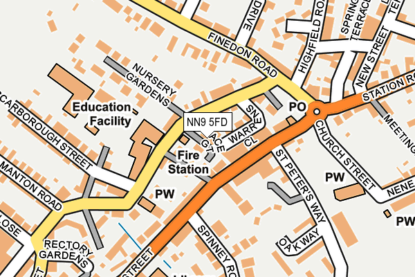 NN9 5FD map - OS OpenMap – Local (Ordnance Survey)