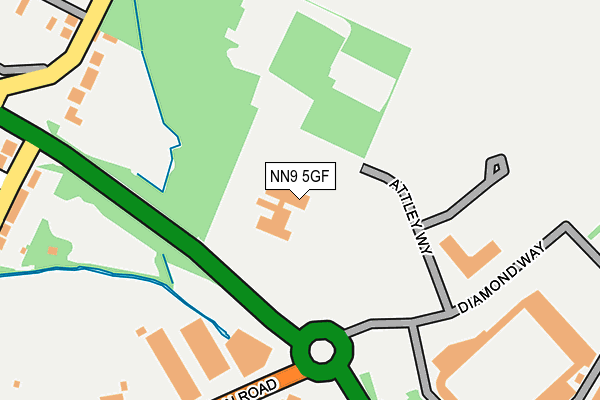 NN9 5GF map - OS OpenMap – Local (Ordnance Survey)