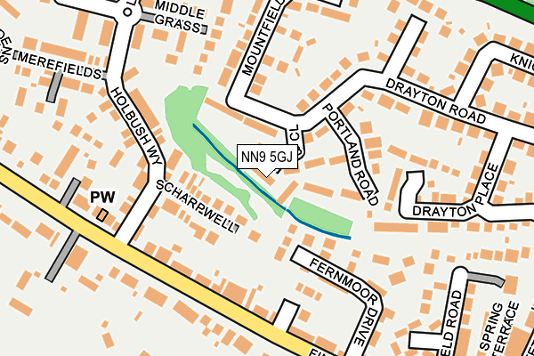 NN9 5GJ map - OS OpenMap – Local (Ordnance Survey)