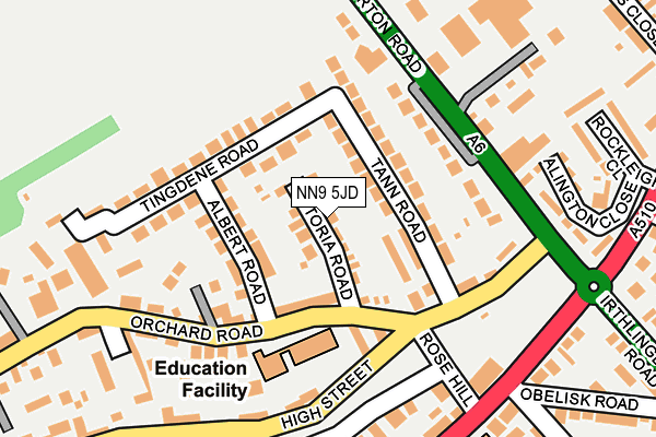 NN9 5JD map - OS OpenMap – Local (Ordnance Survey)