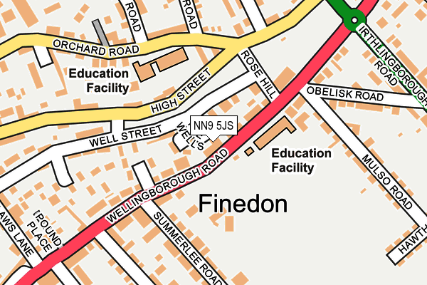 NN9 5JS map - OS OpenMap – Local (Ordnance Survey)