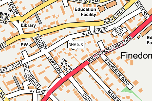 NN9 5JX map - OS OpenMap – Local (Ordnance Survey)