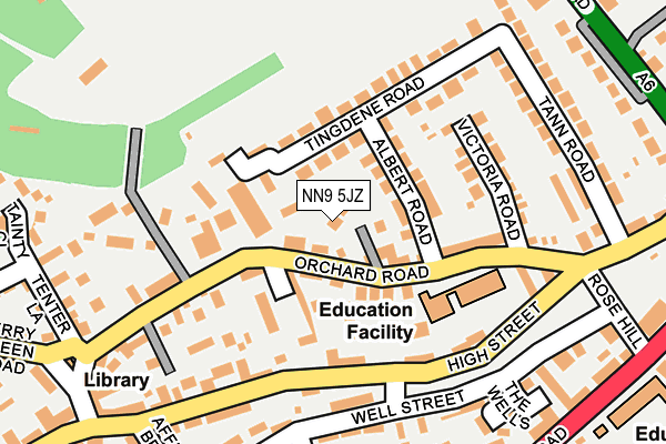NN9 5JZ map - OS OpenMap – Local (Ordnance Survey)