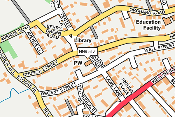 NN9 5LZ map - OS OpenMap – Local (Ordnance Survey)