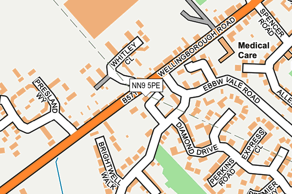 NN9 5PE map - OS OpenMap – Local (Ordnance Survey)