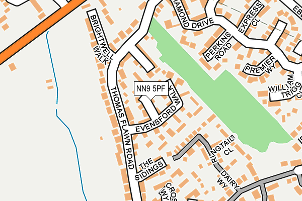 NN9 5PF map - OS OpenMap – Local (Ordnance Survey)
