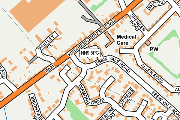 NN9 5PG map - OS OpenMap – Local (Ordnance Survey)