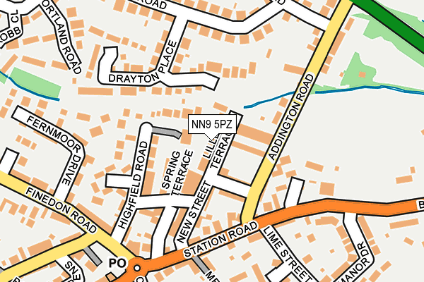NN9 5PZ map - OS OpenMap – Local (Ordnance Survey)