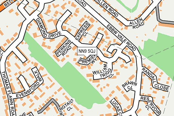 NN9 5QJ map - OS OpenMap – Local (Ordnance Survey)