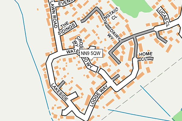 NN9 5QW map - OS OpenMap – Local (Ordnance Survey)