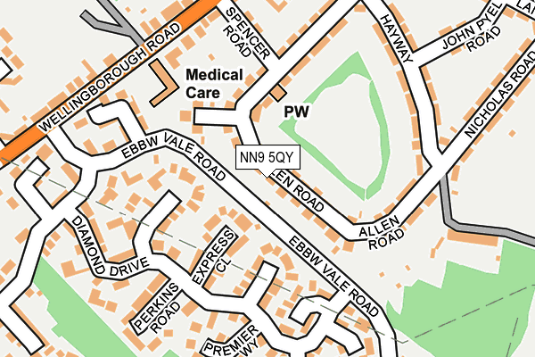 NN9 5QY map - OS OpenMap – Local (Ordnance Survey)
