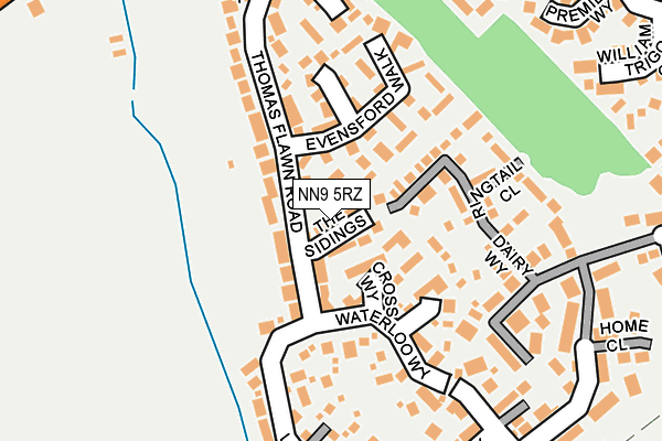 NN9 5RZ map - OS OpenMap – Local (Ordnance Survey)