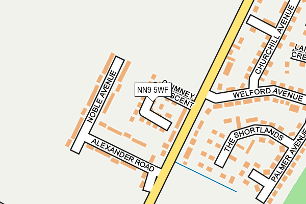 NN9 5WF map - OS OpenMap – Local (Ordnance Survey)