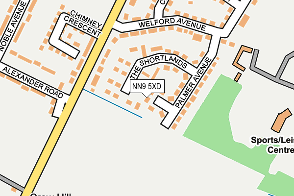 NN9 5XD map - OS OpenMap – Local (Ordnance Survey)