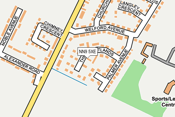 NN9 5XE map - OS OpenMap – Local (Ordnance Survey)