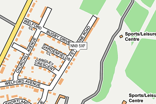 NN9 5XF map - OS OpenMap – Local (Ordnance Survey)