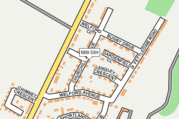 NN9 5XH map - OS OpenMap – Local (Ordnance Survey)