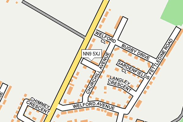NN9 5XJ map - OS OpenMap – Local (Ordnance Survey)