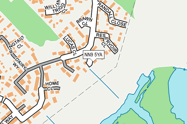 NN9 5YA map - OS OpenMap – Local (Ordnance Survey)