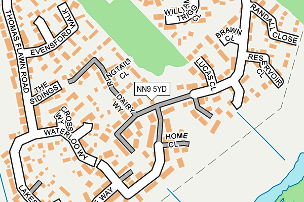 NN9 5YD map - OS OpenMap – Local (Ordnance Survey)