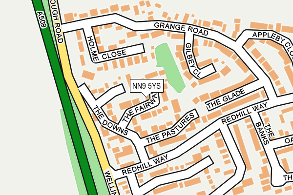 NN9 5YS map - OS OpenMap – Local (Ordnance Survey)