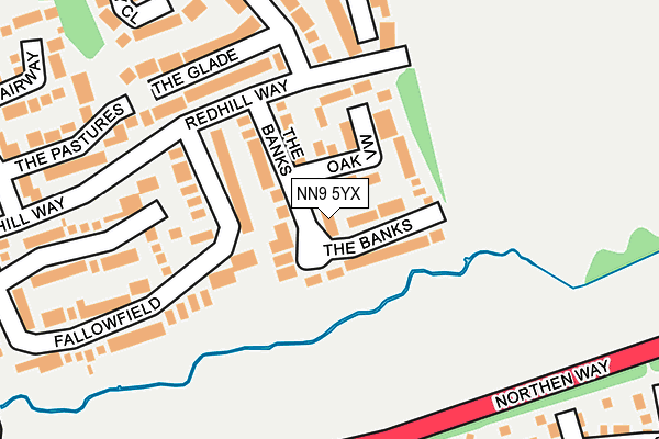 NN9 5YX map - OS OpenMap – Local (Ordnance Survey)