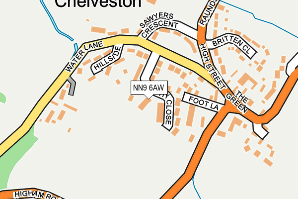 NN9 6AW map - OS OpenMap – Local (Ordnance Survey)