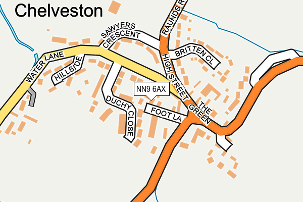 NN9 6AX map - OS OpenMap – Local (Ordnance Survey)