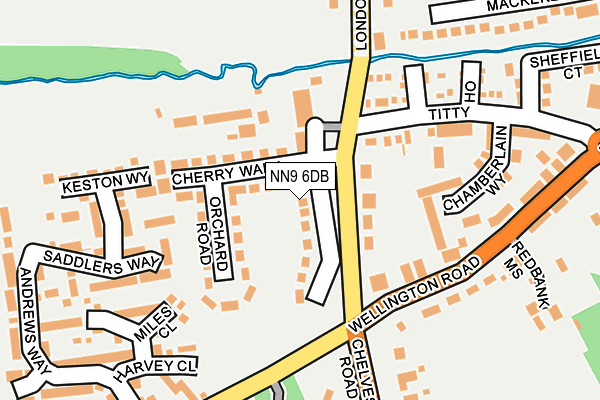 NN9 6DB map - OS OpenMap – Local (Ordnance Survey)