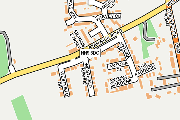 NN9 6DG map - OS OpenMap – Local (Ordnance Survey)