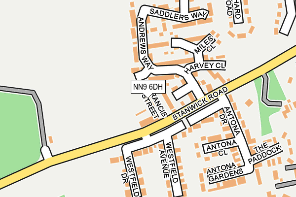 NN9 6DH map - OS OpenMap – Local (Ordnance Survey)