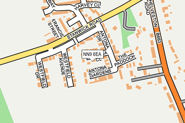 NN9 6EA map - OS OpenMap – Local (Ordnance Survey)