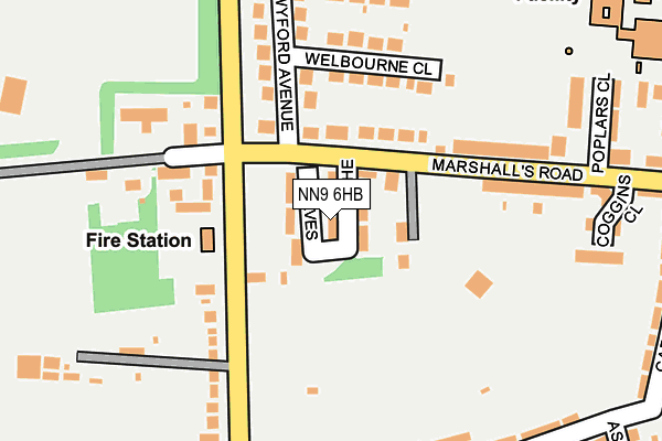 NN9 6HB map - OS OpenMap – Local (Ordnance Survey)