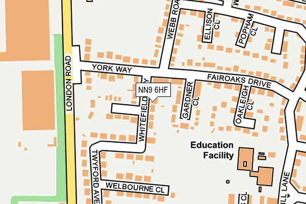 NN9 6HF map - OS OpenMap – Local (Ordnance Survey)