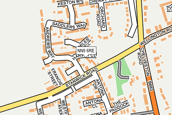 NN9 6RE map - OS OpenMap – Local (Ordnance Survey)