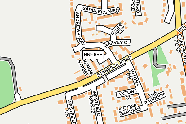 NN9 6RF map - OS OpenMap – Local (Ordnance Survey)