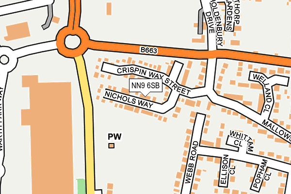 NN9 6SB map - OS OpenMap – Local (Ordnance Survey)