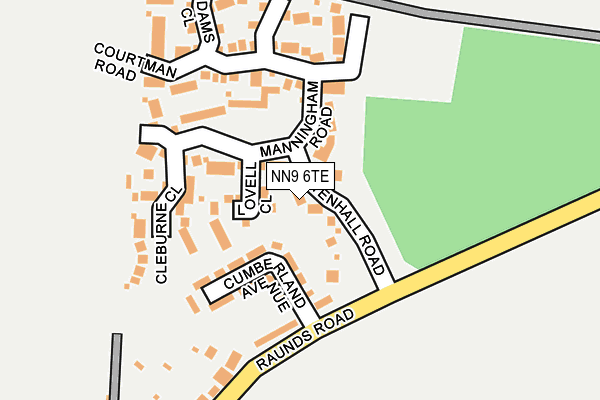 NN9 6TE map - OS OpenMap – Local (Ordnance Survey)