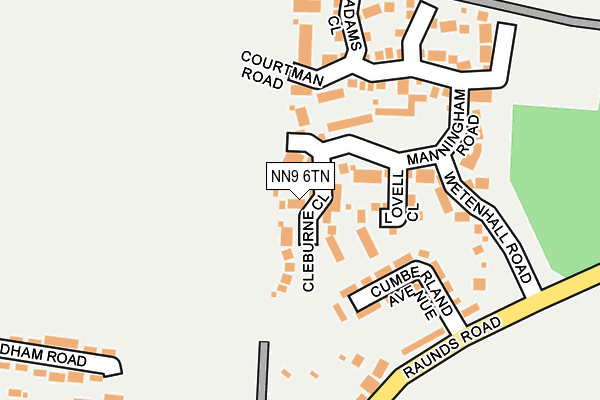 NN9 6TN map - OS OpenMap – Local (Ordnance Survey)