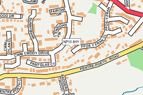 NP10 8HY map - OS OpenMap – Local (Ordnance Survey)