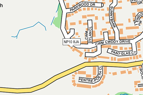 NP10 8JA map - OS OpenMap – Local (Ordnance Survey)