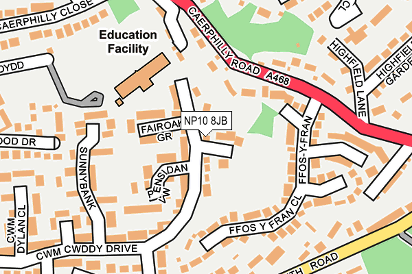 NP10 8JB map - OS OpenMap – Local (Ordnance Survey)