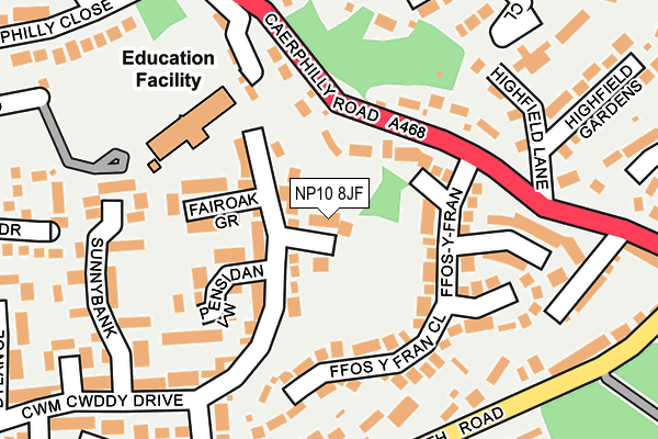 NP10 8JF map - OS OpenMap – Local (Ordnance Survey)