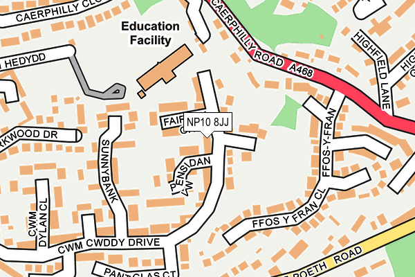 NP10 8JJ map - OS OpenMap – Local (Ordnance Survey)