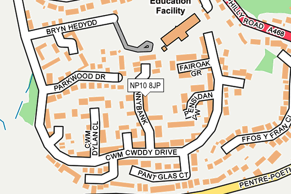 NP10 8JP map - OS OpenMap – Local (Ordnance Survey)