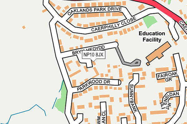 NP10 8JX map - OS OpenMap – Local (Ordnance Survey)